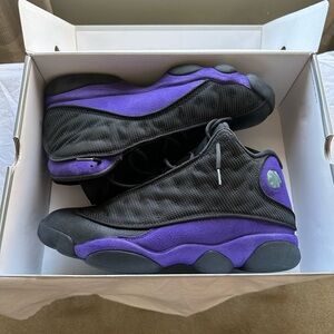 Jordan Air Retro Black and Purple Sneakers